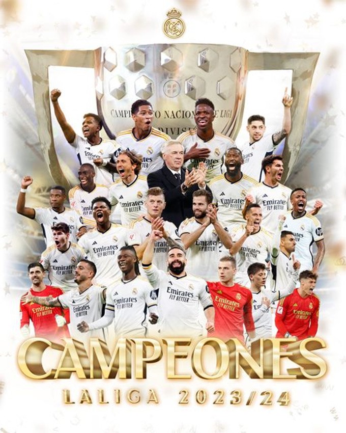 Real Madrid vô địch La Liga 2023/24 trước 4 vòng đấu