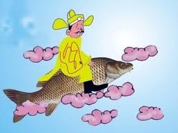 Táo Quân cưỡi cá chép bay về trời