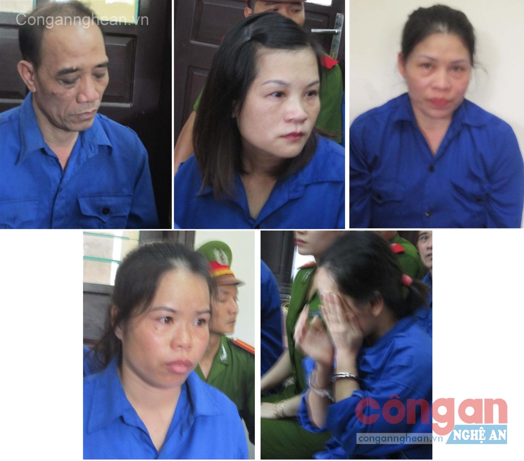 Các bị cáo tại phiên tòa phúc thẩm