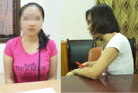 Thảo và Trang tại Cơ quan điều tra