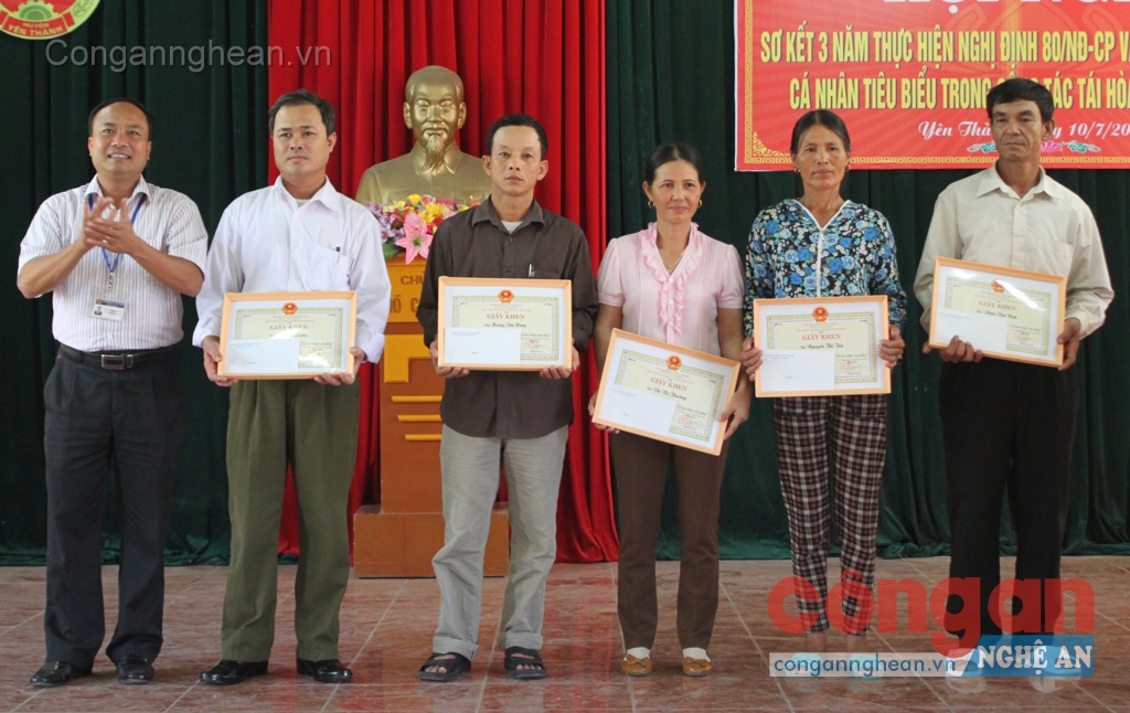 Một số gương mặt điển hình tái hòa nhập cộng đồng được biểu dương ở Yên Thành