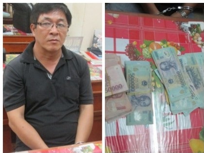 Đối tượng Hà và tang vật cơ quan chức năng thu giữ.