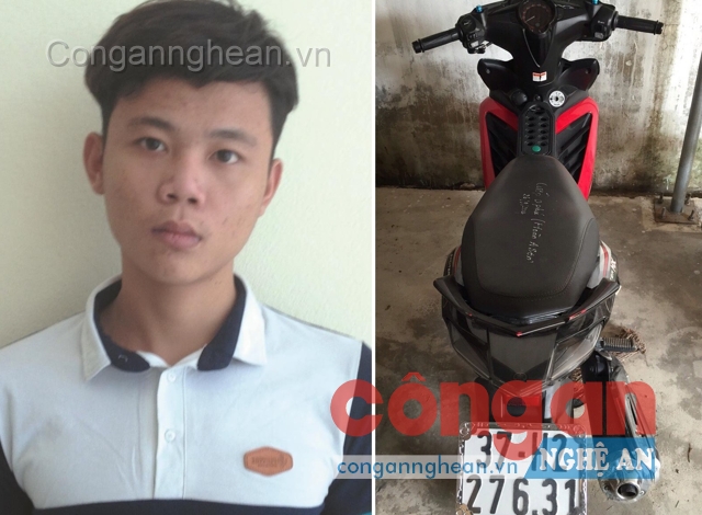Đối tượng Đinh Trọng Hoàn cùng phương tiện gây án