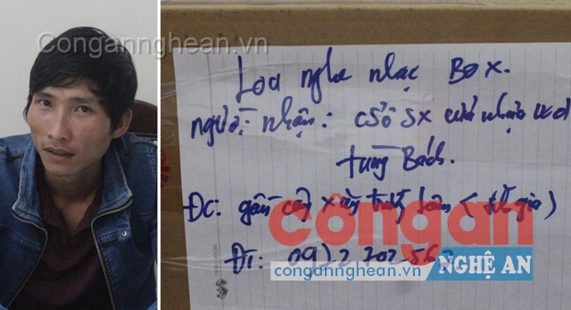 Đối tượng Lê Đức Đệ cùng “hộp quà” chứa mìn
