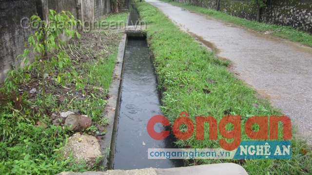 Trục đường chính của làng luôn bốc mùi hôi thối