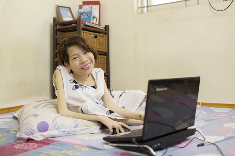 Nụ cười lạc quan luôn nở trên môi chị Thảo Vân.