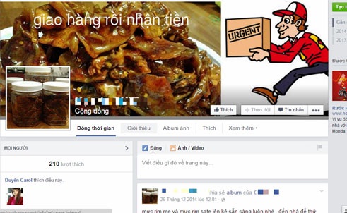 Thực phẩm online rao bán nhan nhản trên mạng xã hội 