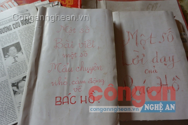 Những lời dạy của Bác được ông sắp xếp khoa học trên tờ lịch cũ