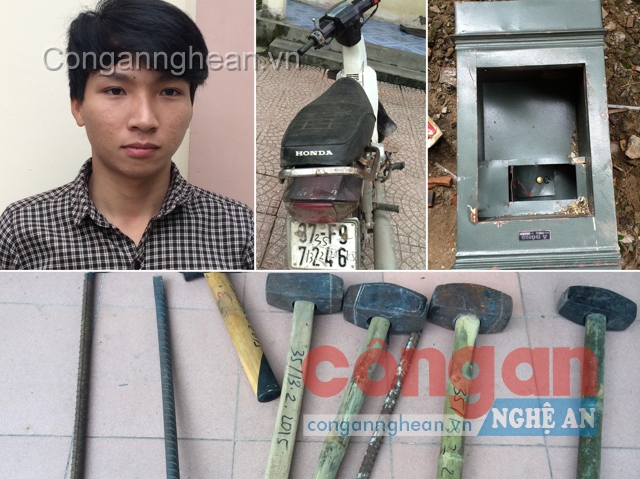 Đối tượng Phan Văn Tuấn Anh cùng phương tiện và tang vật của các vụ án hắn gây ra