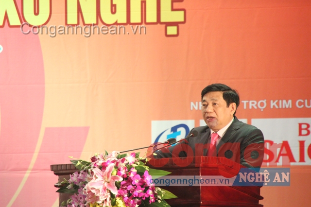 Đồng chí Nguyễn Xuân Đường phát biểu tại buổi lễ