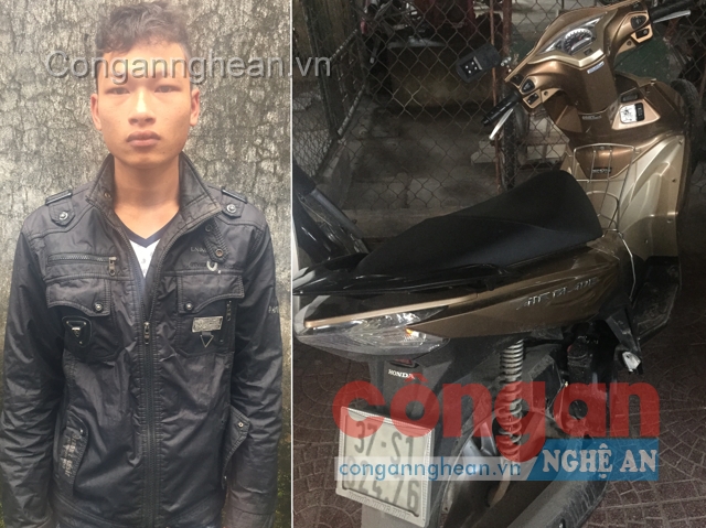 Đối tượng Trần Văn Hải và tang vật vụ trộm