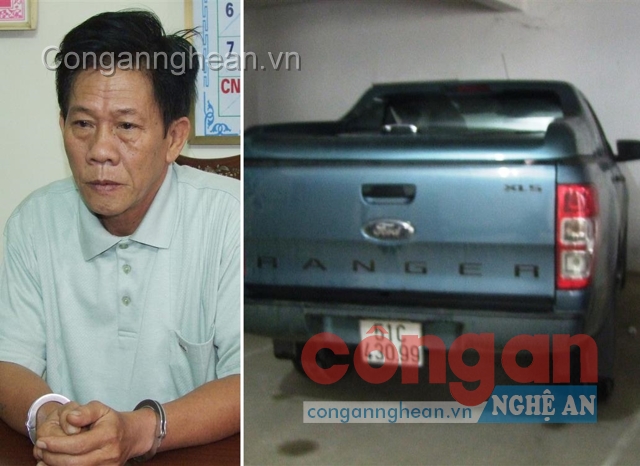 Trần Văn Nhứt và tang vật thu giữ tại cơ quan điều tra