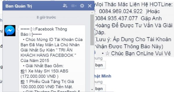 Người dùng facebook cần cẩn trọng khi nhận được tin nhắn từ địa chỉ Ban Quản trị
