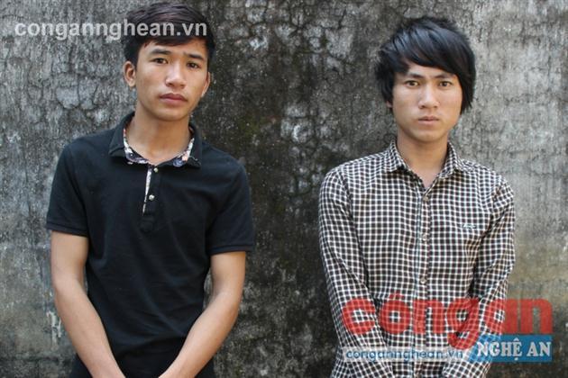 Hai đối tượng bị tạm giữ tại Công an TX Cửa Lò