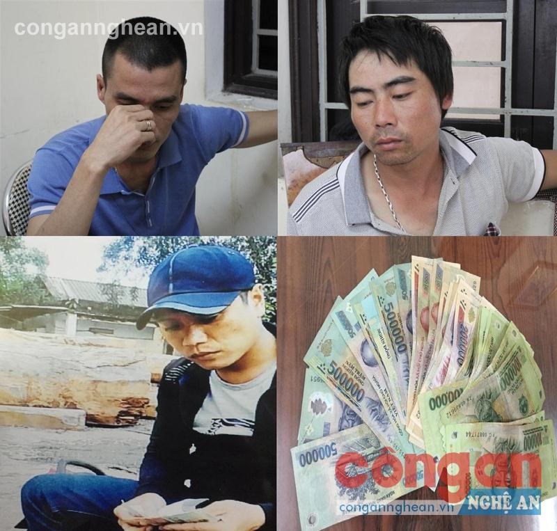 Nhóm đối tượng bảo kê bị bắt giữ cùng số tiền chiếm đoạt