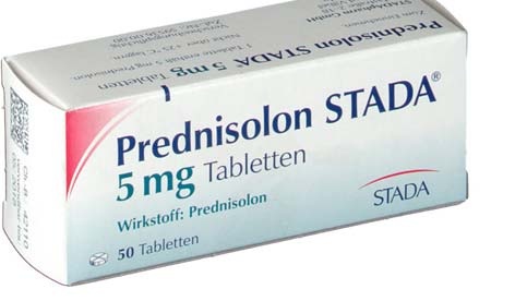 Mẫu thuốc Prednisolon ngoại nhập.