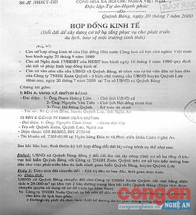 Hợp đồng kinh tế “đổi đất lấy                    công trình” được ký kết năm 2000