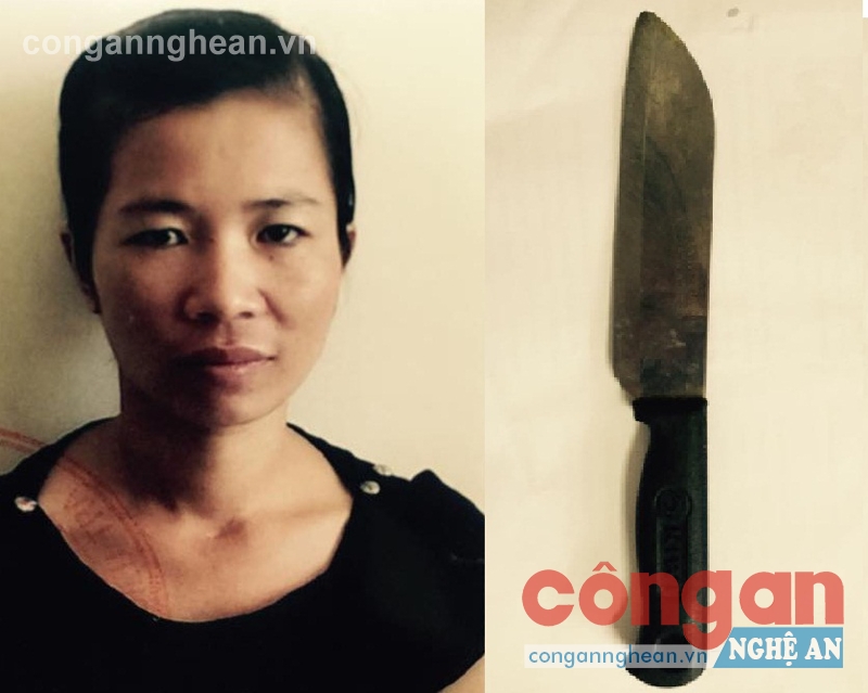 Lê Thị Ngoan cùng hung khí gây án