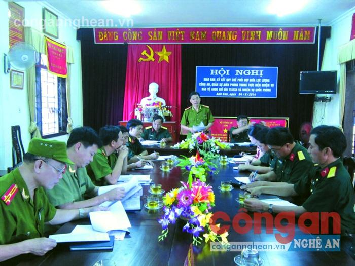 Công an huyện Anh Sơn, Huyện đội và Đồn Biên phòng Bản Vều giao ban định kỳ về đảm bảo ANTT