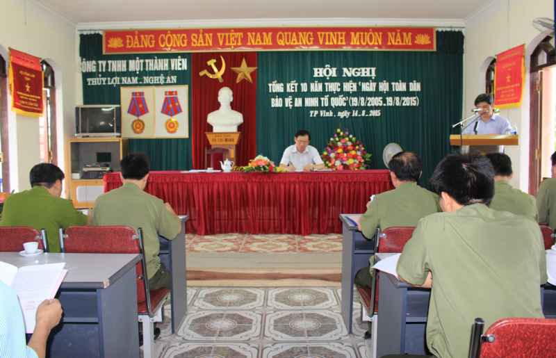 Hội nghị kỉ niệm 10 năm ngày hội toàn dân bảo vệ ANTQ tại Công ty Thủy lợi Nam