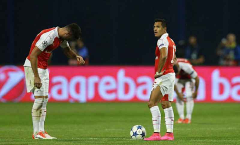 Nỗi thất vọng của các cầu thủ Arsenal