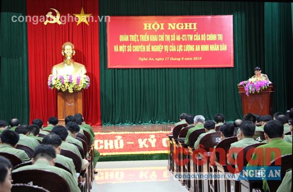 Lãnh đạo các phòng, ban và Công an các huyện, thành, thị tham dự Hội nghị