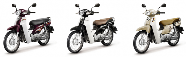 Super Dream 110 mới có 3 màu tiện ích và thời trang.