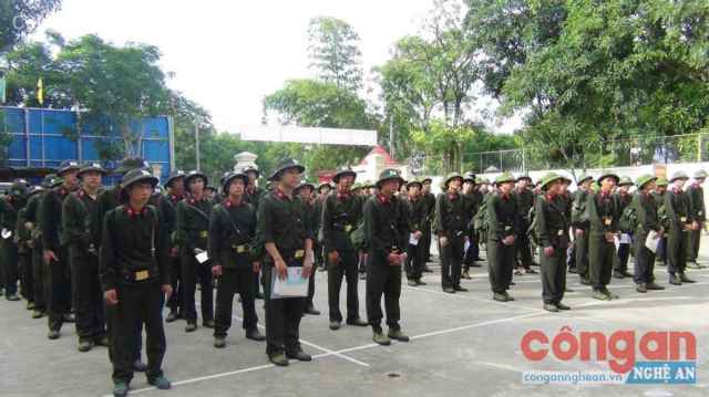 Lễ giao nhận công dân thực hiện nghĩa vụ trong công an nhân dân tại Công an Nghệ An 