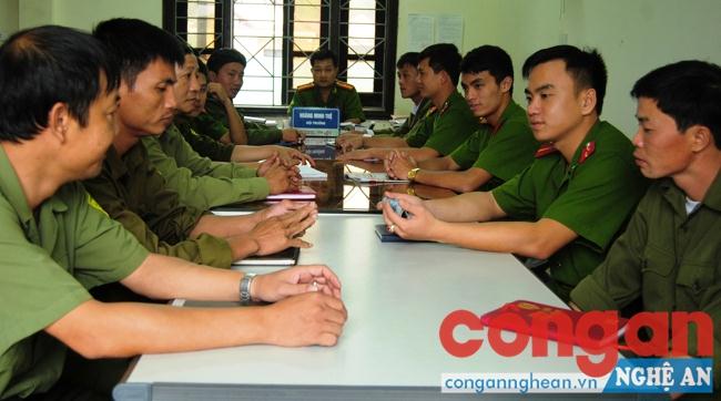 Đội XDPT và PTX về ANTT Công an huyện triển khai công tác đảm bảo ANTT