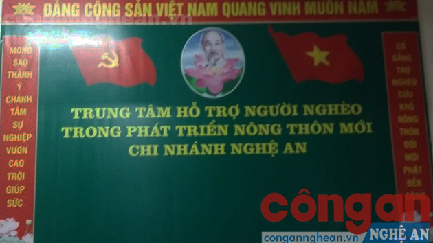 Chi nhánh “Trung tâm hỗ trợ người nghèo trong phát triển nông thôn mới” ở Nghệ An hoạt động bất hợp pháp
