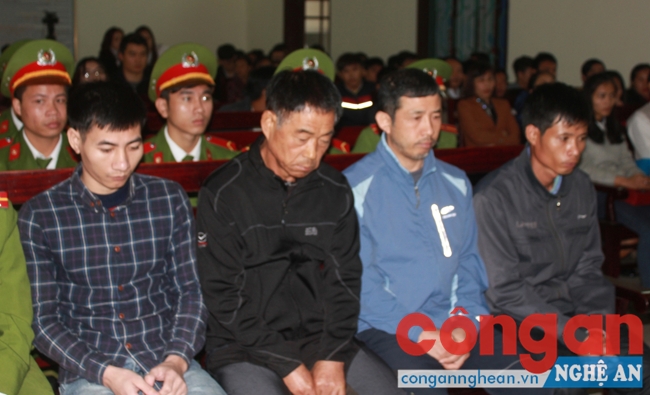 Các bị cáo tại phiên tòa