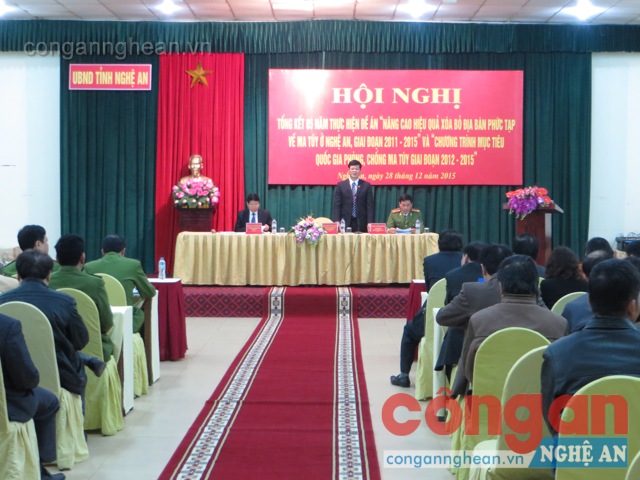 Đồng chí Lê Xuân Đại - Phó Chủ tịch Thường trực UBND tỉnh phát biểu khai mạc hội nghị