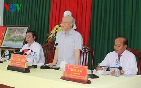 Tổng Bí thư đề nghị địa phương chủ động triển khai thực hiện Chỉ thị của Thủ tướng Chính phủ về chống hạn, mặn xâm nhập