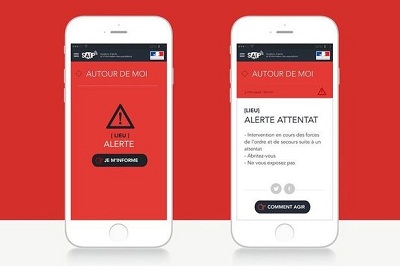  Giao diện ứng dụng cảnh báo tình trạng khẩn cấp tại EURO 2016.