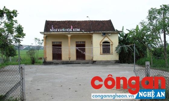 Nhà văn hóa xóm 13, vị trí mà ông Phúc đã đổi đất cho chính quyền.