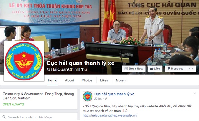 Hình ảnh trang chủ của fanpage các đối tượng dùng để lừa đảo.
