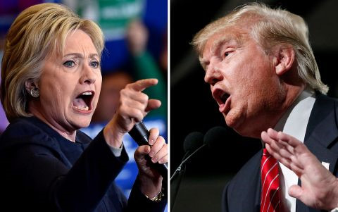 Bà Clinton và ông Trump đã không ít lần công kích trực diện đối phương. Ảnh: AP