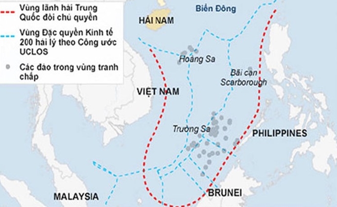 Philippines kiện Trung Quốc “yêu sách thái quá” đối với hầu như toàn bộ Biển Đông, thông qua cái gọi là bản đồ