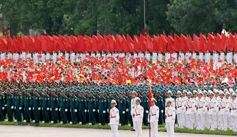 (Ảnh chụp Lễ diễu binh chào mừng Quốc khánh, ngày 2-9-2015)