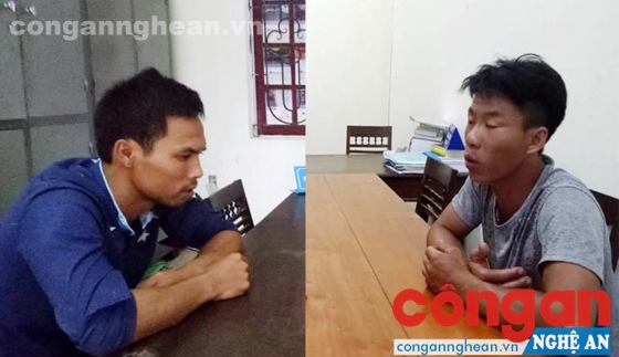 Hai đối tượng bị bắt giữ tại cơ quan Công an