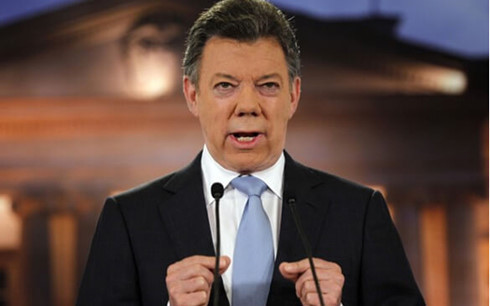 Tổng thống Santos. (Ảnh: telemedellin.tv).