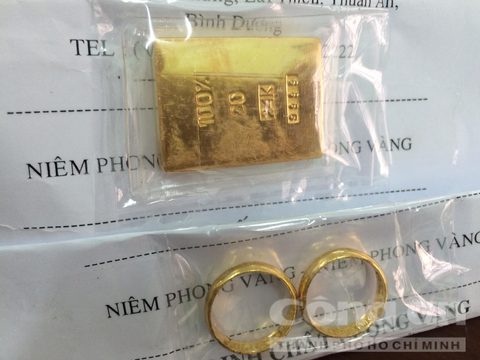 Vàng giả thu được từ đối tượng