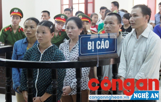 Các bị cáo tại phiên tòa