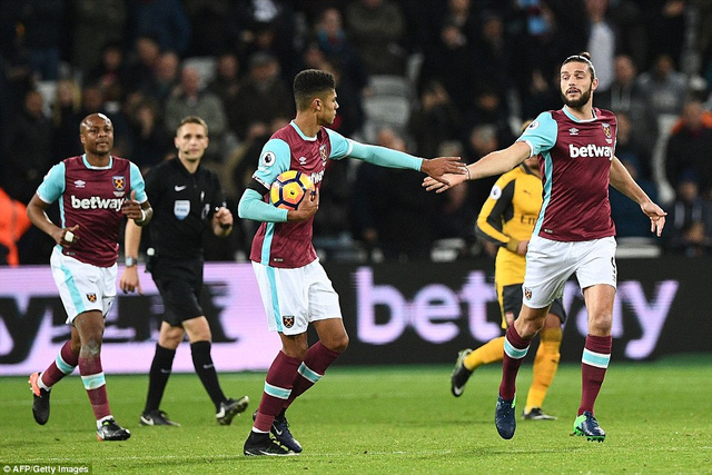West Ham chỉ có được 1 bàn thắng danh dự trong trận đấu này