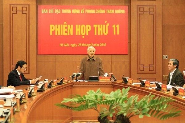 Tổng bí thư chủ trì phiên họp Ban chỉ đạo Phòng chống tham nhũng