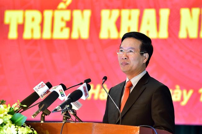 Trưởng Ban Tuyên giáo Trung ương Võ Văn Thưởng phát biểu kết luận hội nghị.