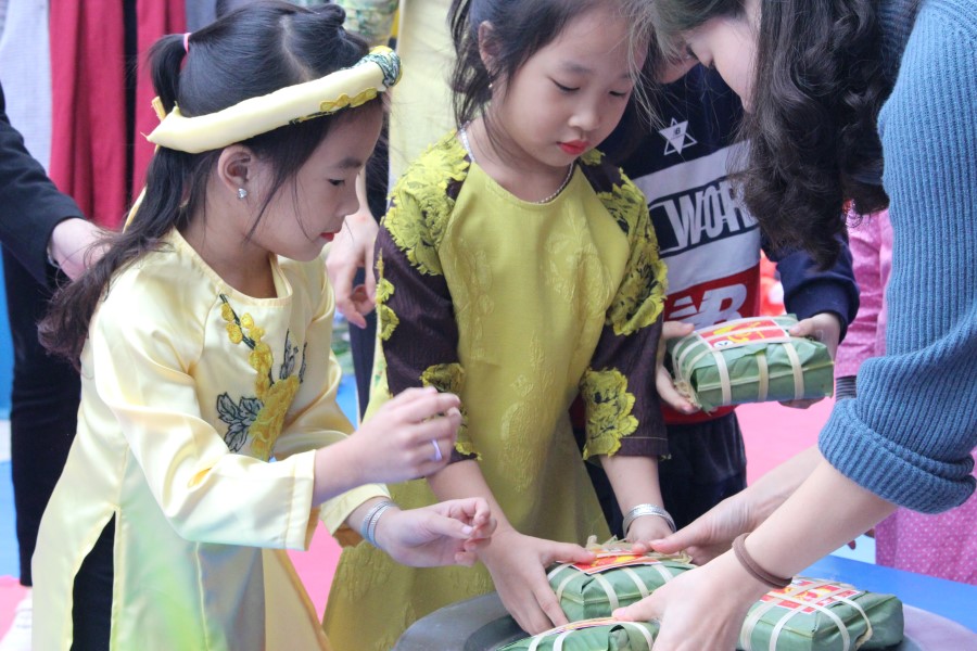 Nhiều chiếc bánh chưng rất đẹp