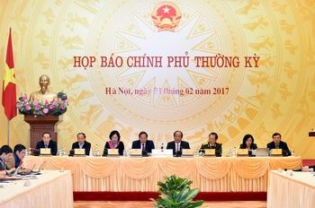 Toàn cảnh phiên họp báo Chính phủ thường kỳ tháng 1/2017