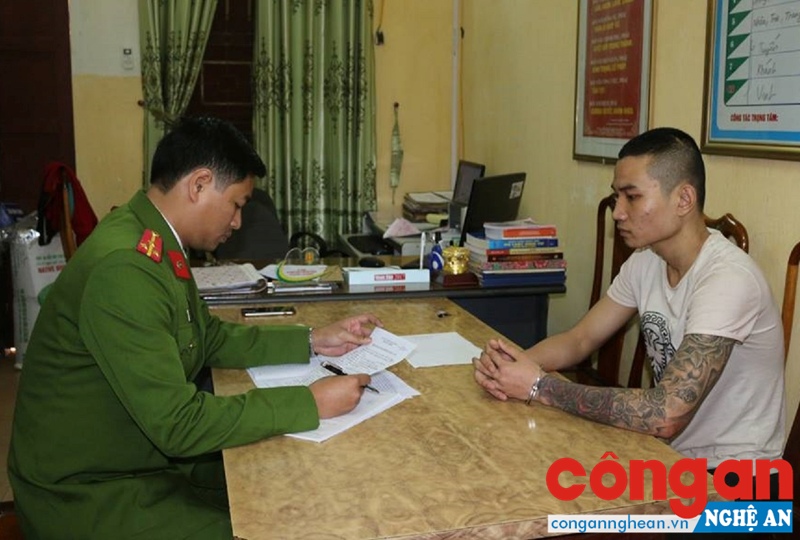 Đối tượng Nguyễn Trung Thông tại cơ quan điều tra