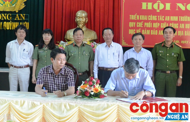 Các đơn vị trường học ký kết quy chế phối hợp đảm bảo ANTH năm 2017